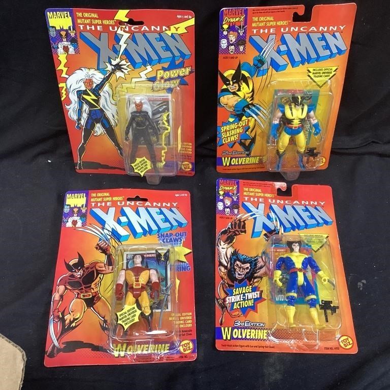 (4) MARVEL COMICS X-MEN ACTION FIGURES,NIB