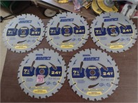 5 Irwin 7-1/4" 24T Circular Saw Blades