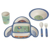 ***Monbebe 5 Piece Bamboo Mealtime Set  Rocket