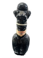 Black Glass Poodle Decanter, USA