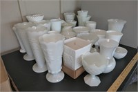 Lot of Large Milkglass Vases