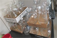 4 Flats of Clear Glass Urn Vases
