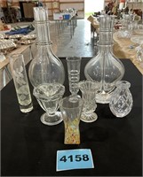 Assorted Glass Vases, Etc.