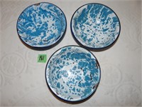 Blue Swirl Graniteware Bowls