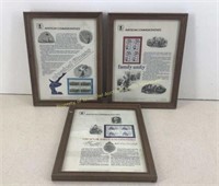 * Set of American Commemorative stamps  Framed