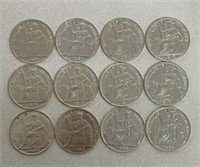 (12) 20c SILVER REPUBLIQUE COINS