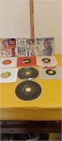 (10) 45 Vinyl Records Lot Rod Stewart Beach Boys