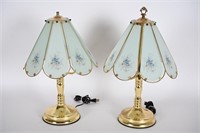 Vintage Glass/Brass Desk Lamps