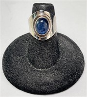 Sterling Blue Moonstone Ring 4 Grams Size 5.5