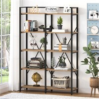 BON AUGURE 5 Tier Bookcase (Vintage Oak)