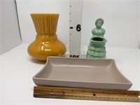 Haeger Vase, Figurine & Oasis Planter