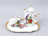 Tea Set with Tray, Creamer, Sugar, & Pot