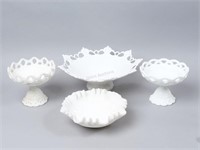 Milk Glass Bowls and Compotes