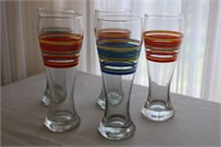 5 PILSNER GLASSES