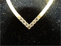 Rhinestone Necklace Herringbone Chain