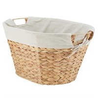 Braided Water Hyacinth Laundry Basket  Natural (2p