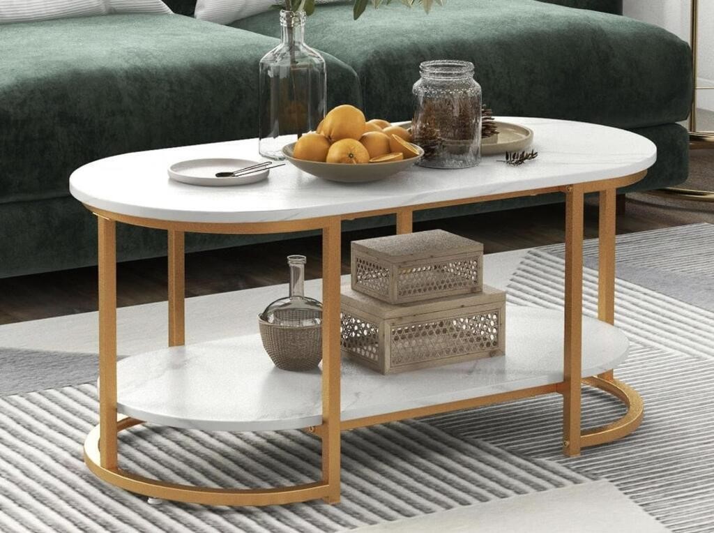 39IN MODERN FAUX MARBLE TABLE NO INSTRUCTIONS