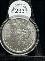 1887 Morgan Silver Dollar UNC