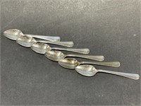 6 Dutch Silver Tone Metal Tea / Coffee Spoons.