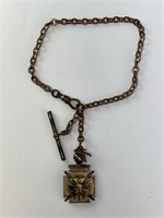 Vintage Brass/Bronze Inlaid Masonic Bracelet