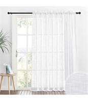 RYB HOME Extra Wide White Sheer Curtain 100x95"