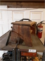 Wood step stool, empty tool case & v-belt