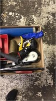 Suction gun, solvent brushes and blow gun