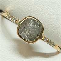 $2390 10K  Rose Cut Diamond(0.9Ct,Gray,I3) Diamond