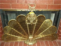 Brass Fan Fireplace Screen 27 x 38