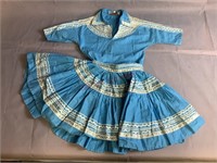 Desert Flower Originals Blue Dress Shirt and Skirt