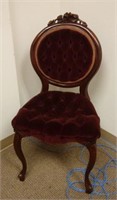 Carved and Upholstered Mahogany Chair