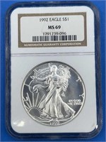 1992 Eagle Silver Dollar MS 69