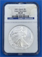 2007 Eagle Silver Dollar Early Release MS 69