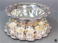 New Towle Silver Plate Punch Bowl Set