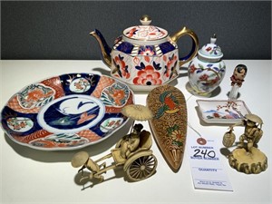 Antique Imari Plate & Teapot, Ginger Jar,