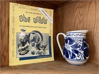 Vintage Mexican Talavera Pottery Pitcher & Blue