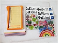 Gel Gems, Paper Cutter, and Craft Paper