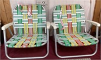 Pair Of Outdoor Folding Beach Chairs