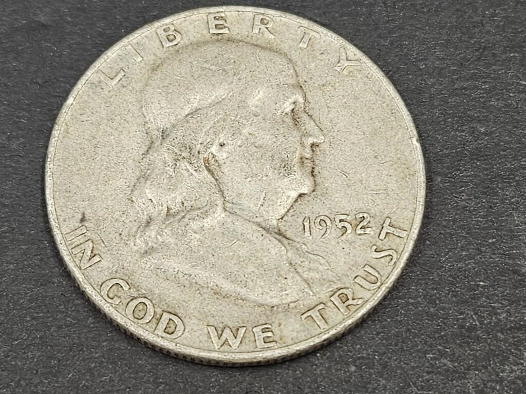 1952 D Silver Franklin Half Dollar Coin