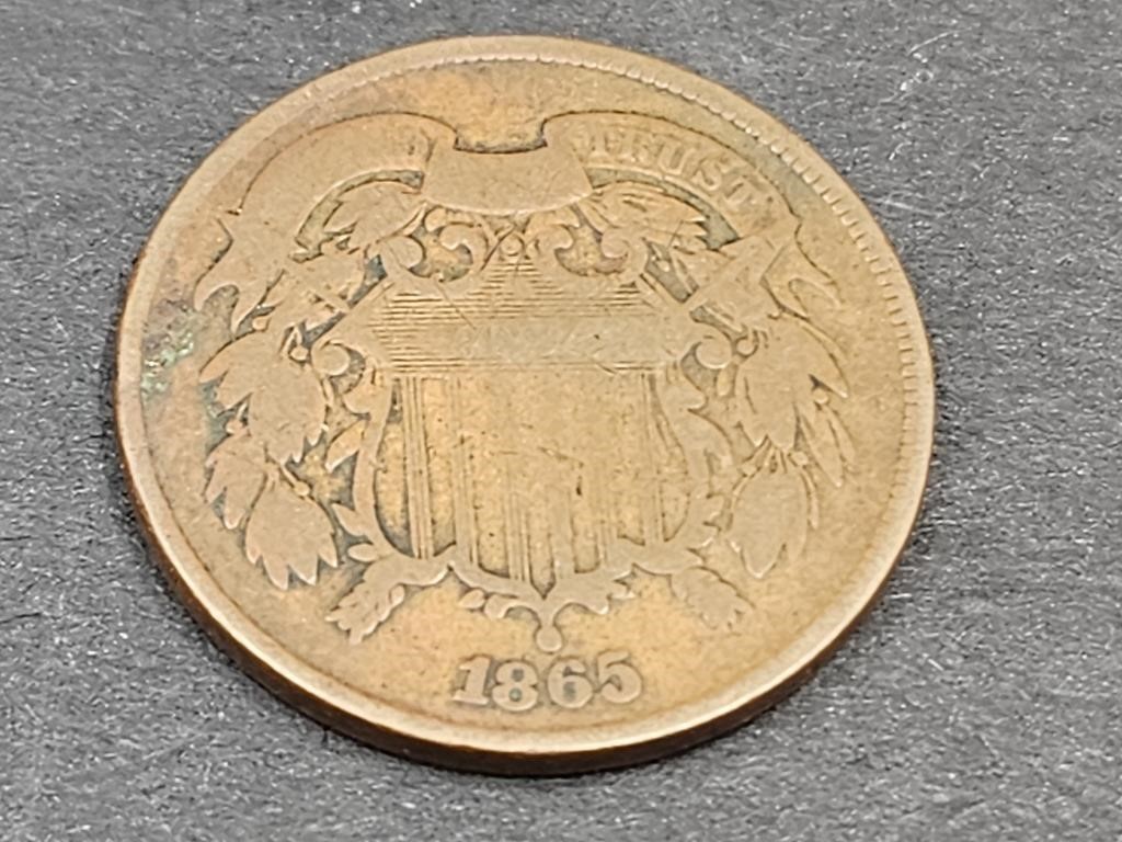 1865 2 Cent Coin