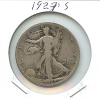 1923-S Walking Liberty Silver Half Dollar