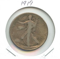 1919 Walking Liberty Silver Half Dollar