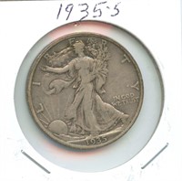 1935-S Walking Liberty Silver Half Dollar