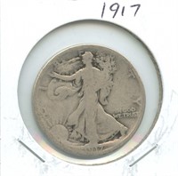 1917 Walking Liberty Silver Half Dollar