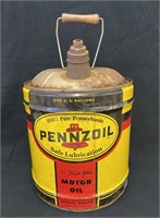 Pennzoil 5 Gallon Oil Can with Wood Handle