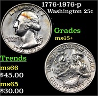 1776-1976-p Washington Quarter 25c Grades GEM+ Unc