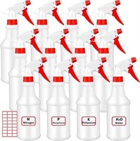 12 Pcs 32 oz Plastic Spray Bottles (Red, White)