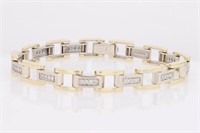 14 Kt  Multi Tone 1.00 Ct Diamond Bracelet