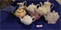 9 pcs. Porcelain & Ceramic Teapots & Pitcher
