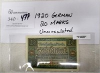 1920 German 20 Marks